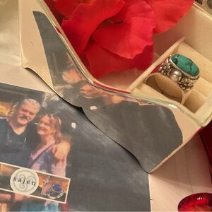 VINTAGE SAJEN SIGNED 925 STERLING SILVER TURQUOISE AND PEARL RING SIZE 7